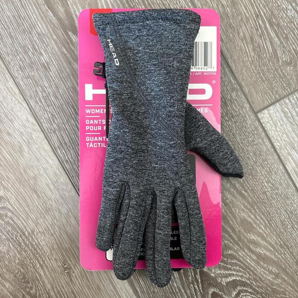Grey women’s touchscreen running gloves by Head - Picture 1 of 2